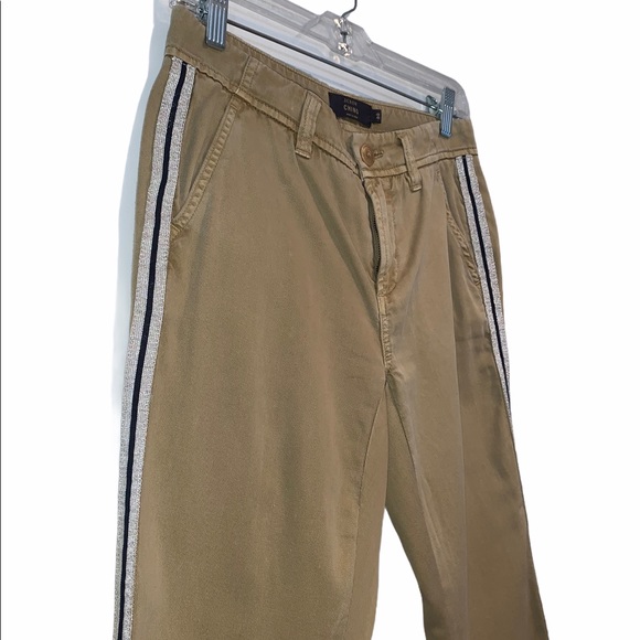 J. Crew Glitter Seam Chino Khaki Pants, 00